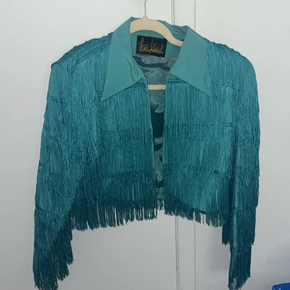 Vtg Norma Kamali Fringe signature Jacket 1980s rare limited made - Picture 3 of 6